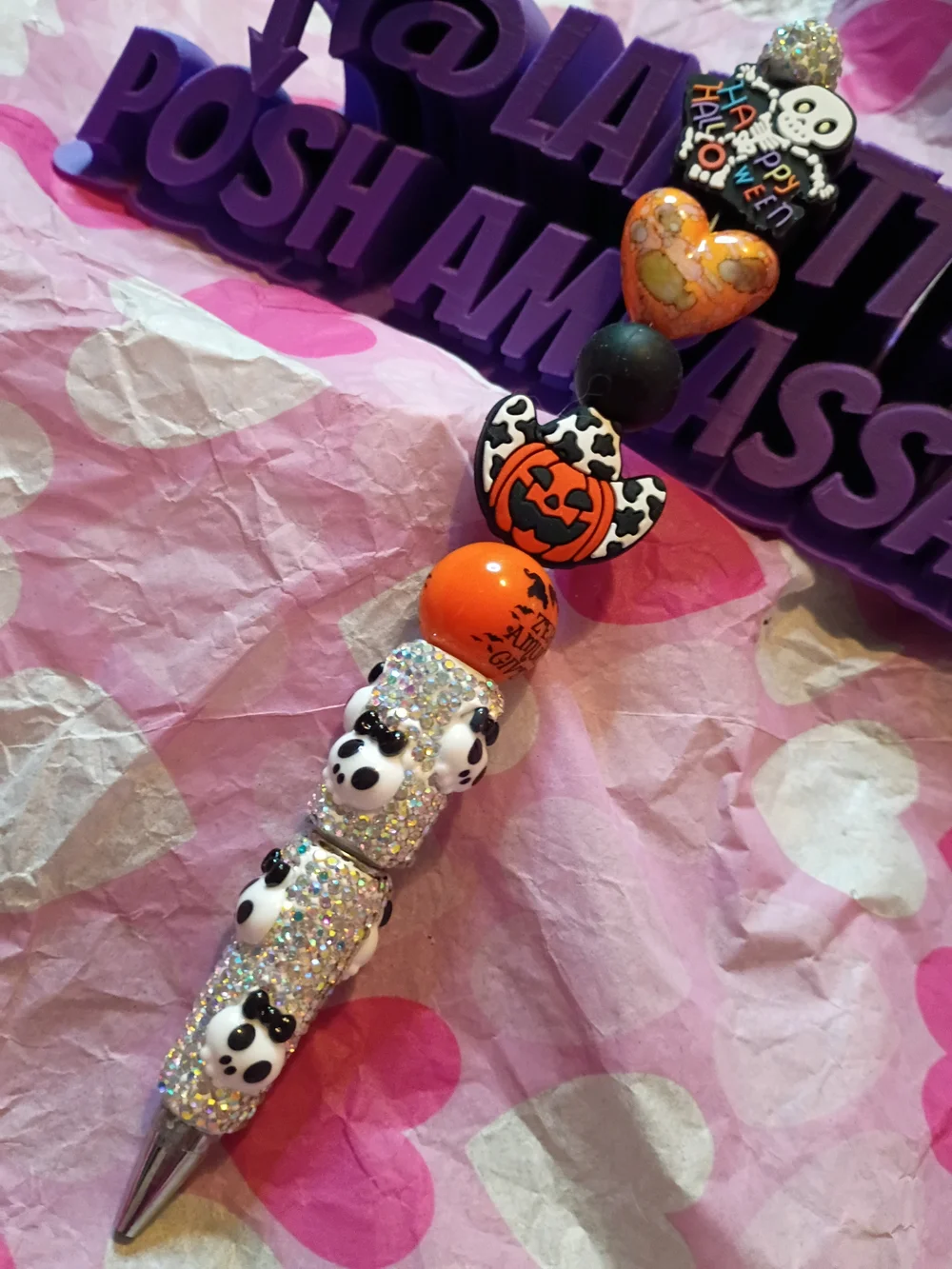 Halloween Pumpkin Bead Charm Accessory - Orange & Black